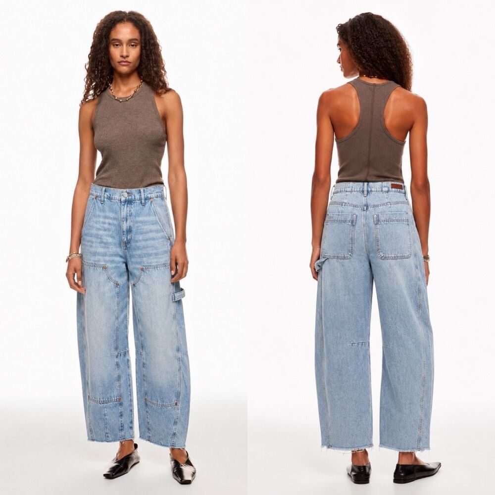 BLANKNYC “In Your Face” High Waist Barrel Leg Carpenter Jeans Light Wash Size 28 - Picture 12 of 12